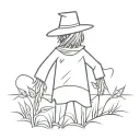 scarecrow alone in the field  tattoo design idea