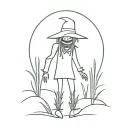 scarecrow alone in the field  tattoo design idea