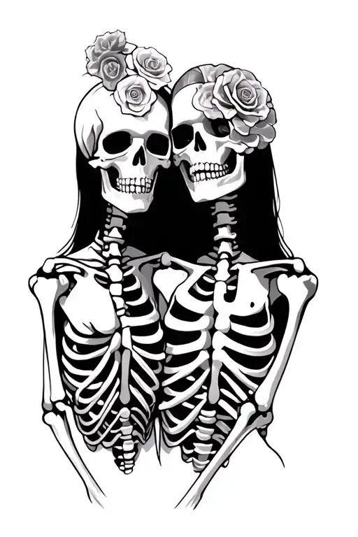 Skeleton Couple tattoo design idea