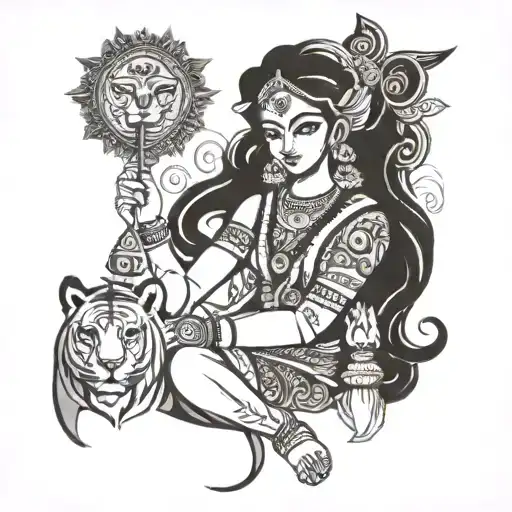 Goddess Durga tattoo design idea