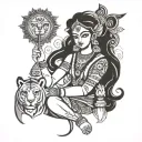 Goddess Durga tattoo design idea