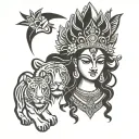 Goddess Durga tattoo design idea