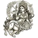 Goddess Durga tattoo design idea