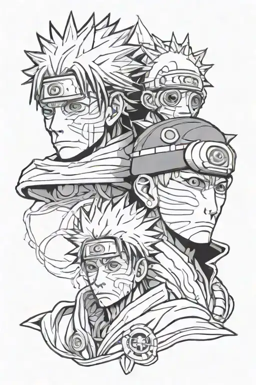 Obito uchiha older and younger self improvement tattoo design idea