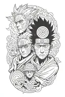 Obito uchiha older and younger self improvement tattoo design idea