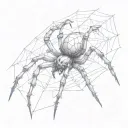 gothic spider crawling up tattoo design idea