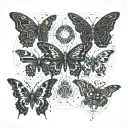 3 butterfly flying tattoo design idea