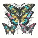 3 butterfly flying tattoo design idea