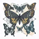 3 butterfly flying tattoo design idea