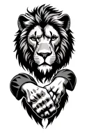 lion head, compass, silhouette man, wife, 8 year old girl and 2 year old , outline fists doing fist bump  tattoo design idea