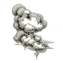 Filler Clouds and Smoke tattoo design idea