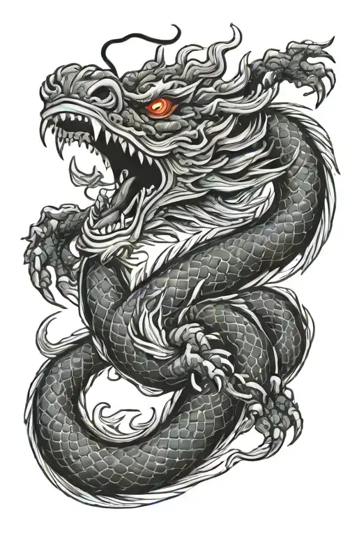 Vietnamese dragon tattoo design idea