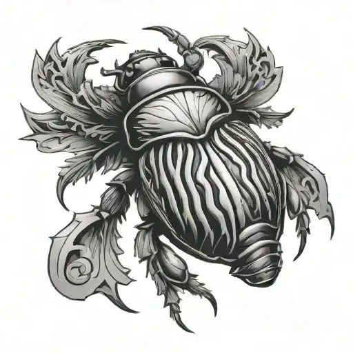 resilience and scarab beetle tattoo design idea