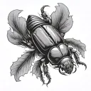 resilience and scarab beetle tattoo design idea