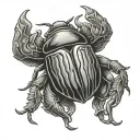 resilience and scarab beetle tattoo design idea