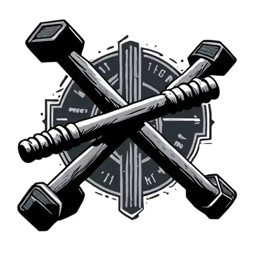 Barbell Cross tattoo design idea