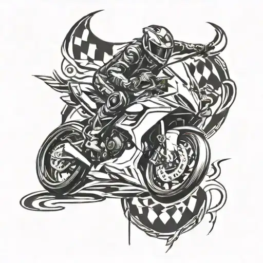 Combine elements of auto racing and martial arts in a unique tattoo design that represents your interests tattoo design idea