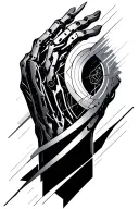 biomech bionic cyborg arm tattoo design idea