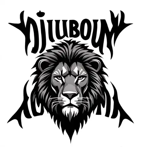 "Djouboum" man lion rasta lion head tattoo design idea