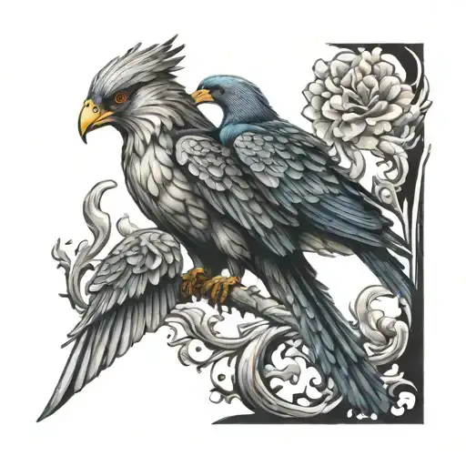coachells valley firebirds and phoenix tattoo design idea