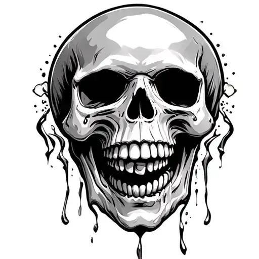 skull laughing with tears tattoo design idea