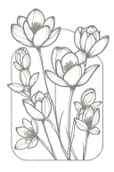 geometric crocus flower tattoo design idea