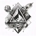 space geometric diamond shaped line tattoo design idea