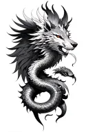 Phoenix, Kurama, 3 headed wolf, Hecate, serpent dragon tattoo design idea