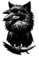 Raven and Fox saying goodbye tattoo design idea