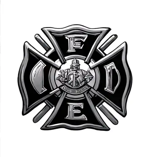 Firefighter Maltese Cross tattoo design idea