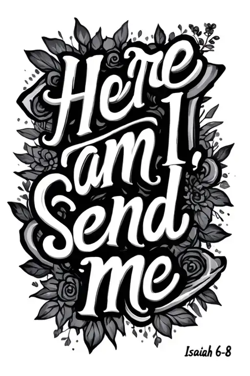 "Here am I, send me" Isaiah 6 8 tattoo design idea