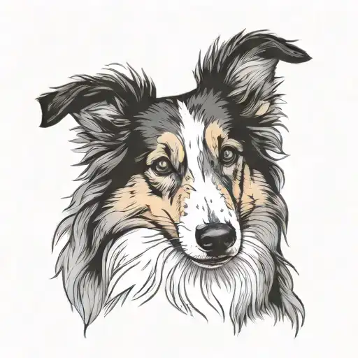 Sheltie tattoo design idea