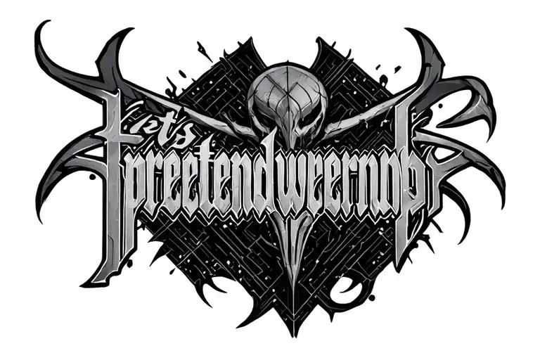cybersigil chest tattoo text 'letspretendwerenumb' tattoo design idea