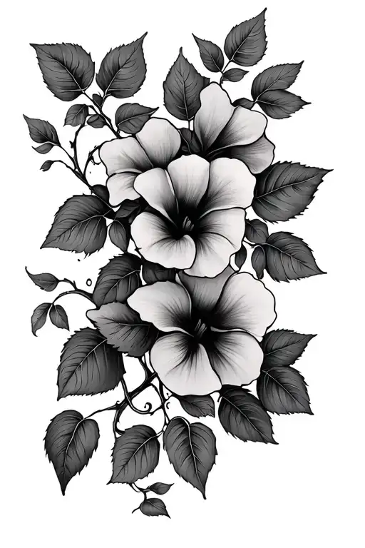morning glory vine tattoo design idea