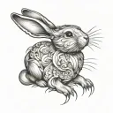 rosr bunny rabbit tattoo design idea