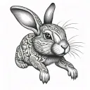 rosr bunny rabbit tattoo design idea