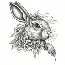 rosr bunny rabbit tattoo design idea