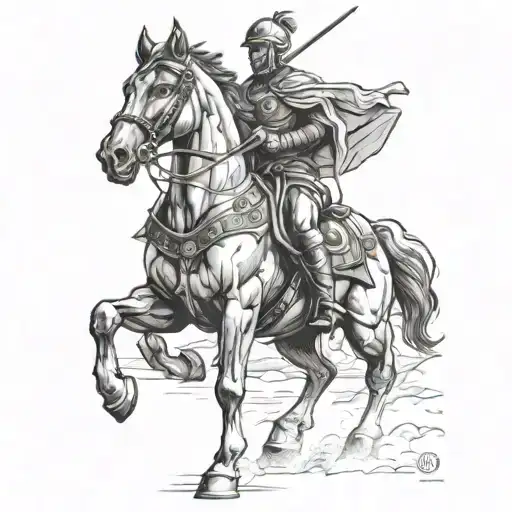 roman cavalry tattoo design idea