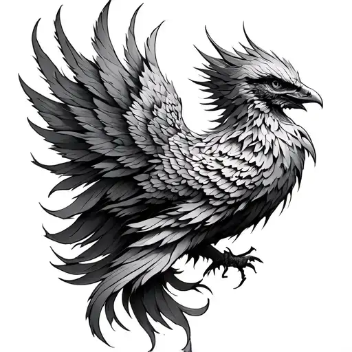 neck tattoo of a Phoenix tattoo design idea