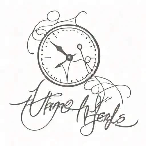 time heals in cursive fine line tattoo tattoo design idea