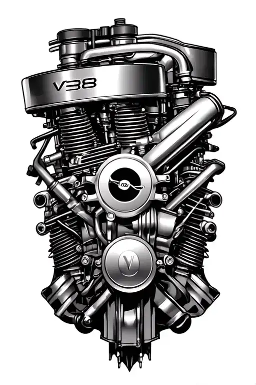 v8 engine tattoo design idea