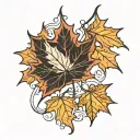 fall maple leaf tattoo design idea