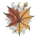 fall maple leaf tattoo design idea