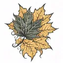 fall maple leaf tattoo design idea