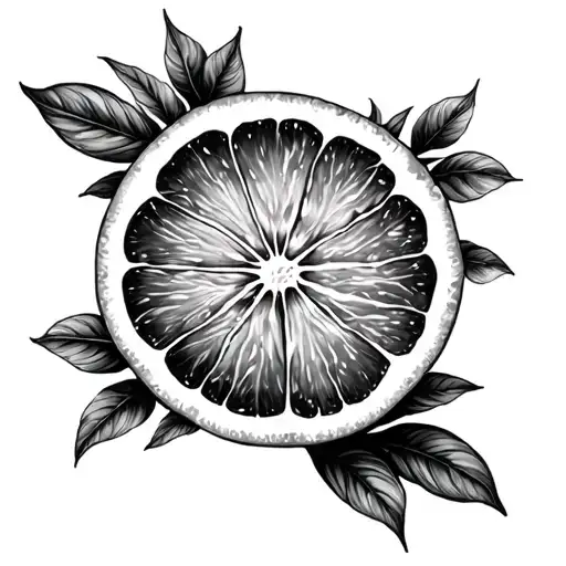 orange slice tattoo design idea