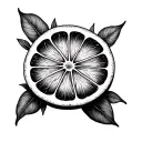orange slice tattoo design idea