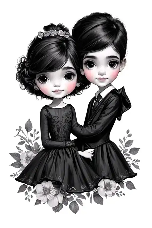 Kids Names Abel and Audrey  tattoo design idea