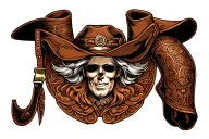 tooled leather with western tattoo design idea
