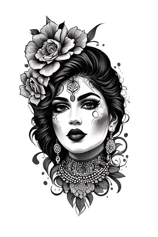 chicano tattoo face women tattoo design idea