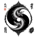 Dragon yin yang symbol tattoo design idea